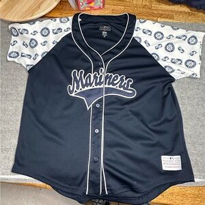 Mariners Women's Baseball Jersey - Navy and White